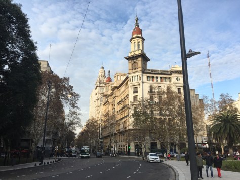 A street view of a building in Buenos Aires.