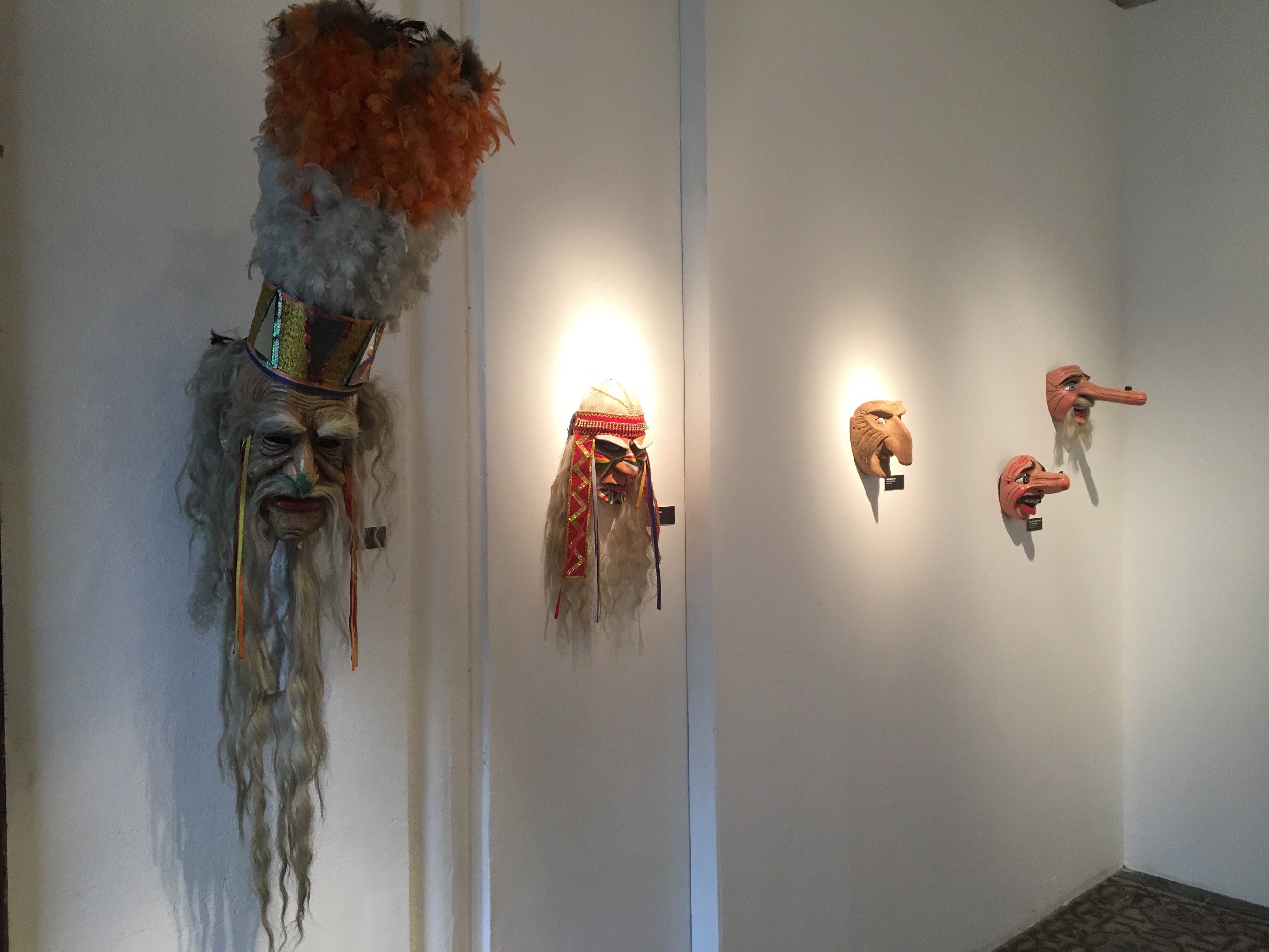 A collection of masks from across South America.