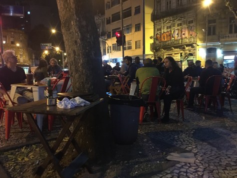 A streetside bar in Rio.