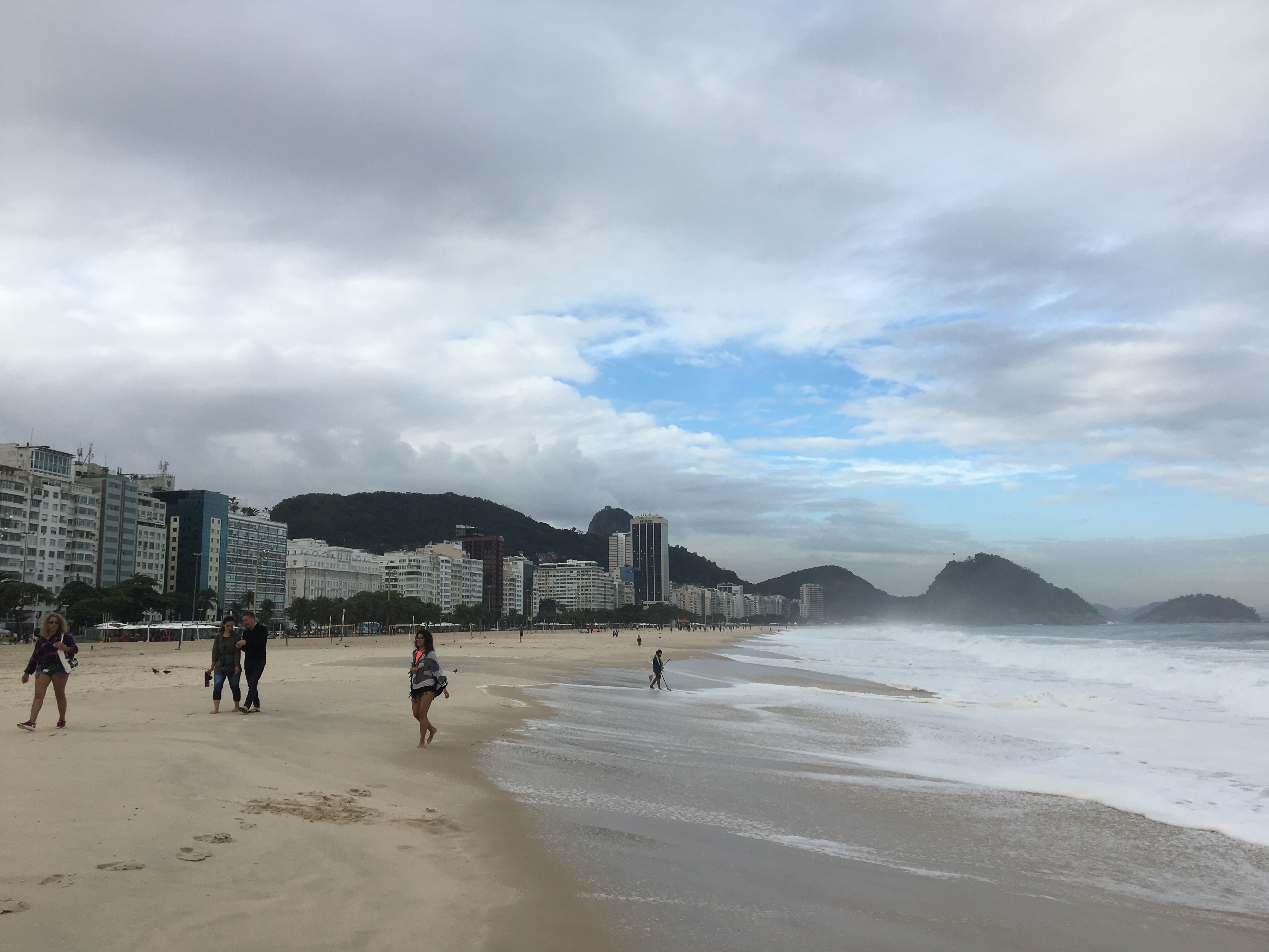 The Copacabana beach in winter.